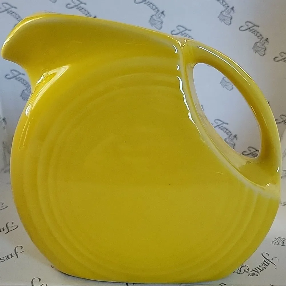 Fiestaware Fiesta Small Ceramic Pitcher Disk Container Dish Sunflower 28 Oz